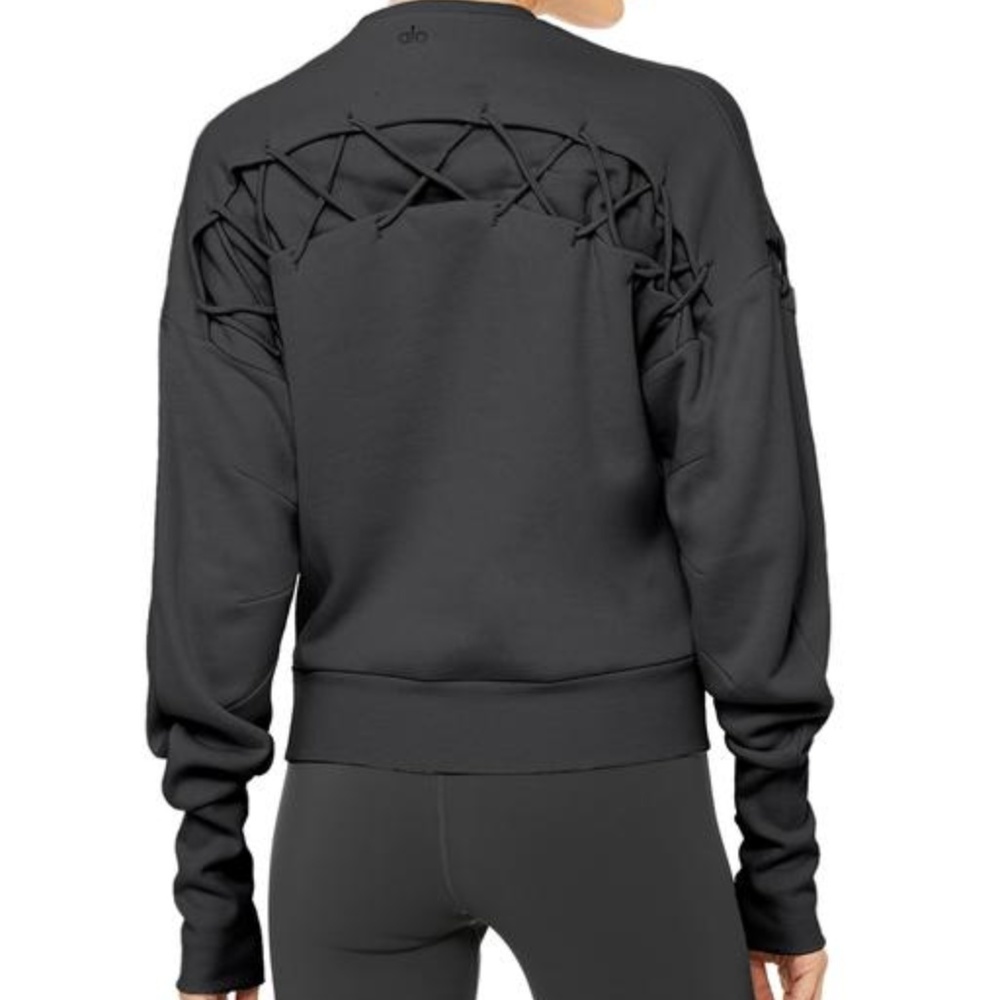 ALO Hook-up Lattice Long Sleeve Pullover Sweater L - Picture 2 of 8